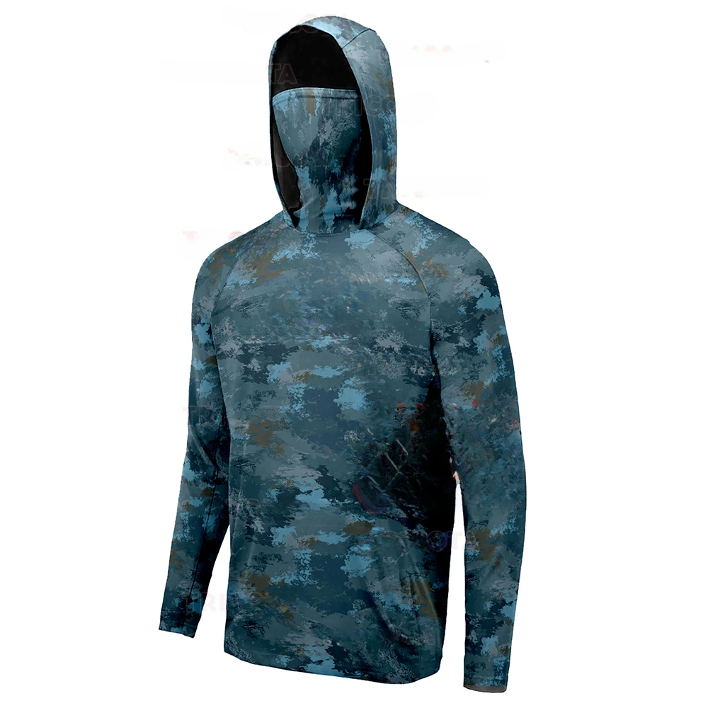 Kaos Hoodie Pancing Pria denga - Fishing Mask Sun Protection ulasan dan harga